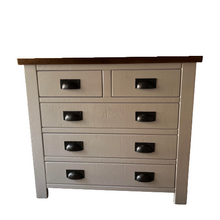 Load image into Gallery viewer, Painted Handmade Rustic Pine 2 over 3 Chest of Drawers - Painted in Frenchic Cool Beans
