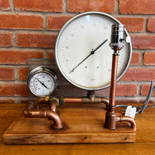 Load image into Gallery viewer, Large Gauge Lamp - Handmade Vintage Steampunk / Industrial
