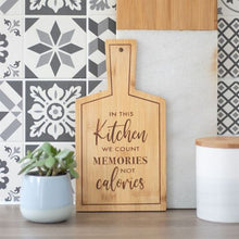 Load image into Gallery viewer, Durable &amp; Eco Friendly Bamboo Serving Board - Count Memories Not Calories
