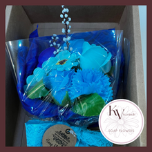 Load image into Gallery viewer, Boxed Hand Soap Flowers Bouquet - Blue
