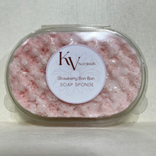 Load image into Gallery viewer, Strawberry Bon Bon Exfoliating Soap Sponge
