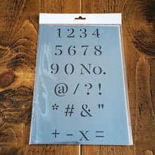 Load image into Gallery viewer, Stencil - No.103 - A4 - Numbers and Symbols
