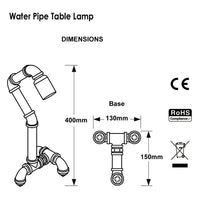 Load image into Gallery viewer, Black Vintage Industrial Retro Style Steel Pipe Desk Table Lamp
