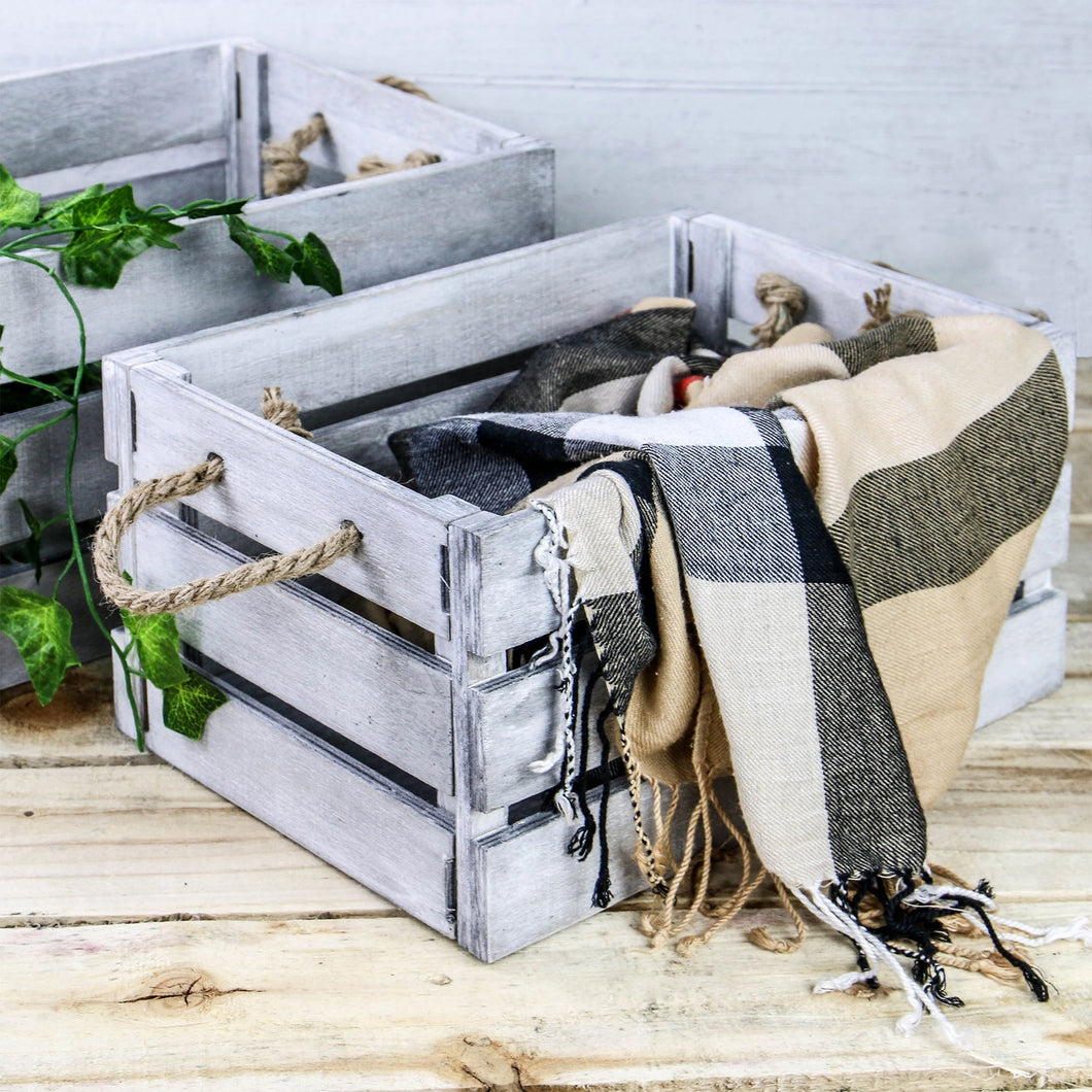 Set of Three Wooden Storage Crates