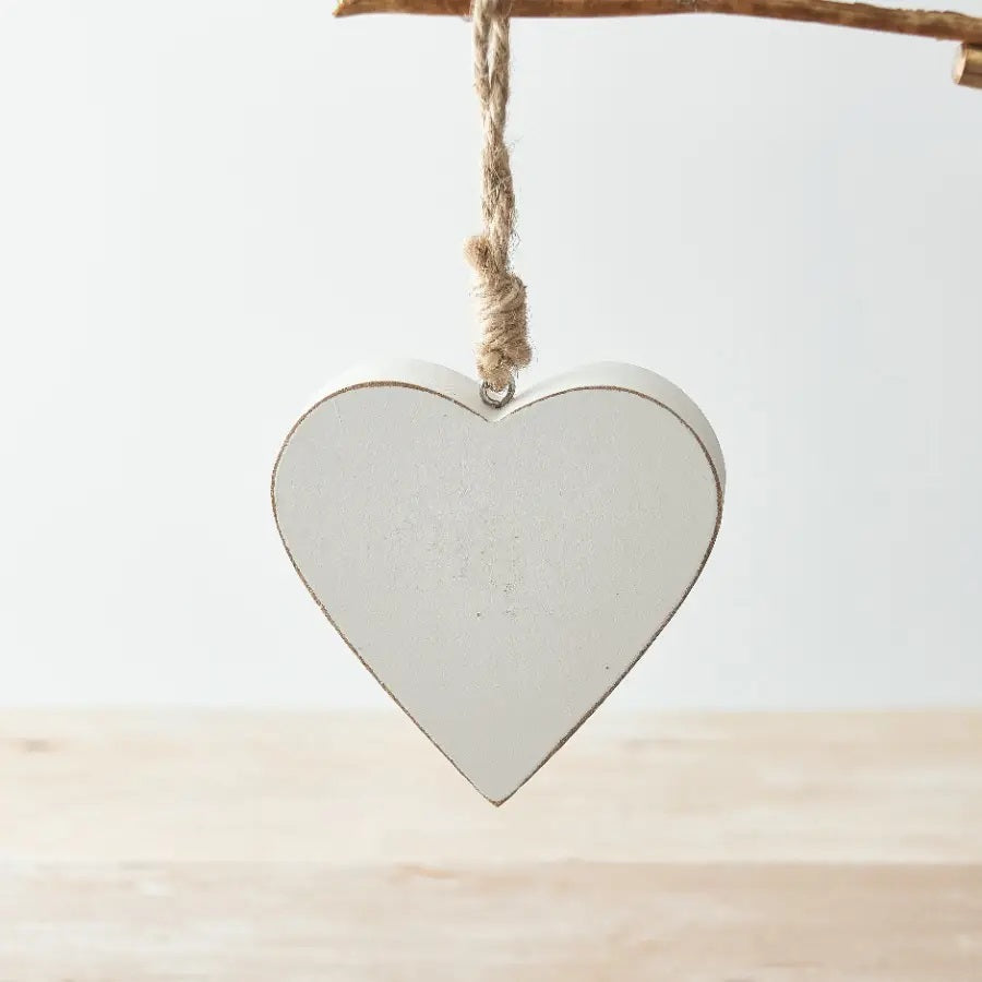 White Wooden Hanging Heart